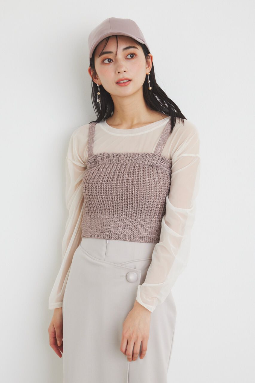 rienda「グリッターKnit TOP」|タンクトップ|