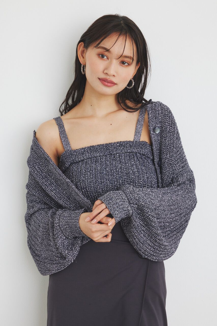 rienda「グリッターKnit TOP」|タンクトップ|