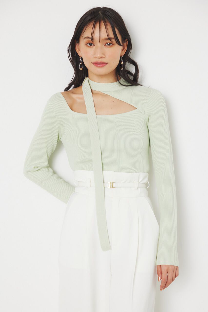 rienda「チョーカーデザインKnit TOP」|ニット・セーター|