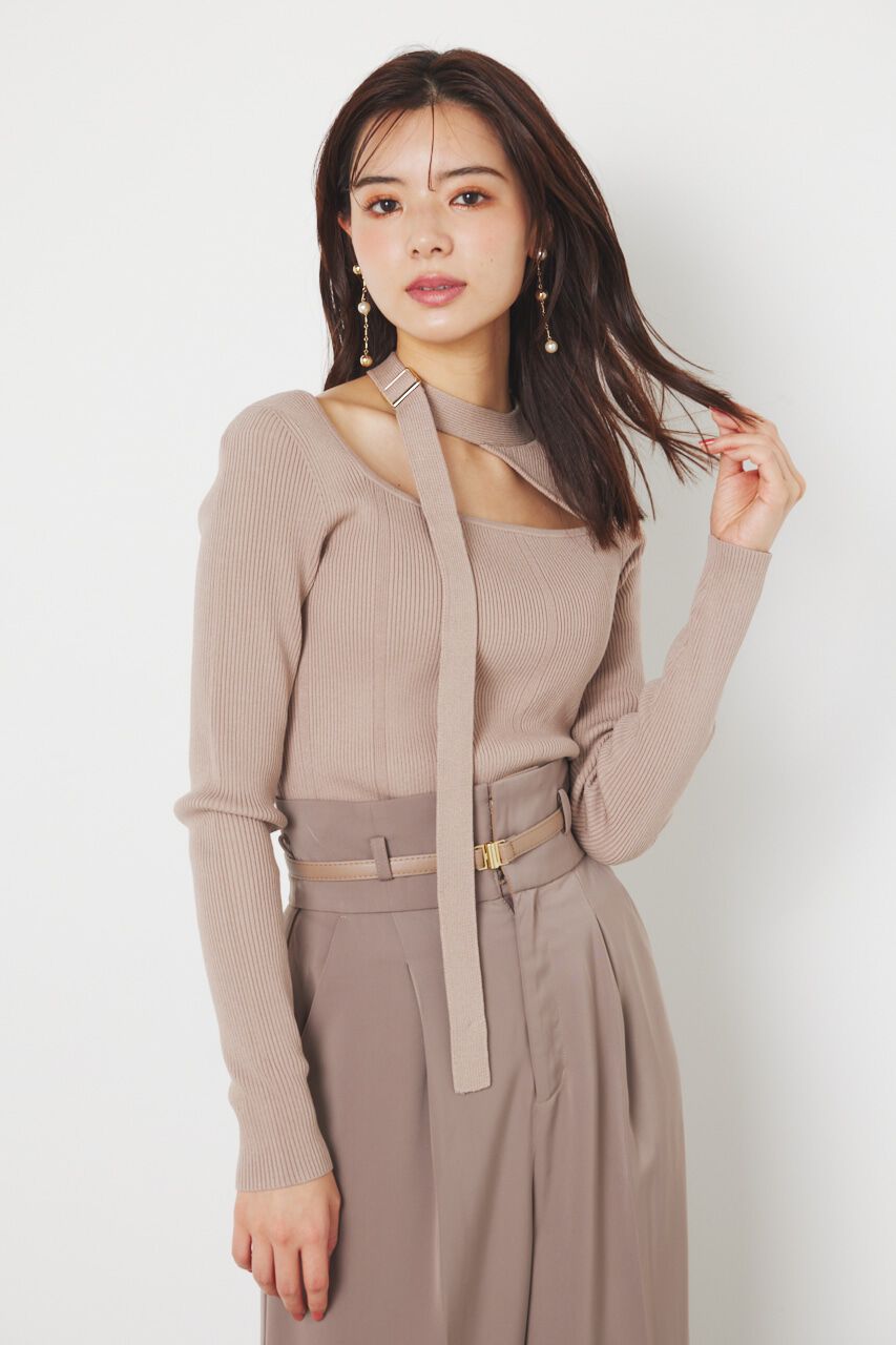 rienda「チョーカーデザインKnit TOP」|ニット・セーター|
