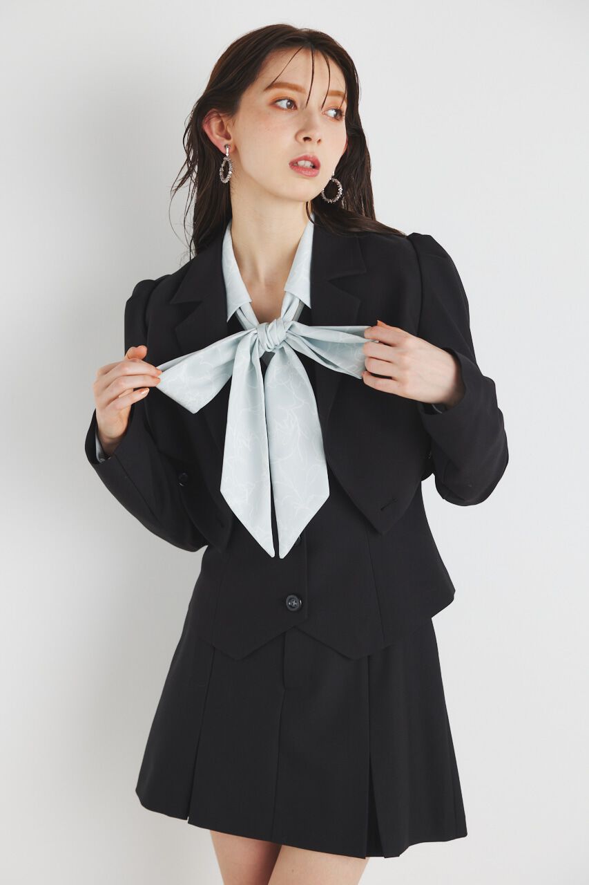 rienda「パフスリーブクロップドJK」|その他|BLK