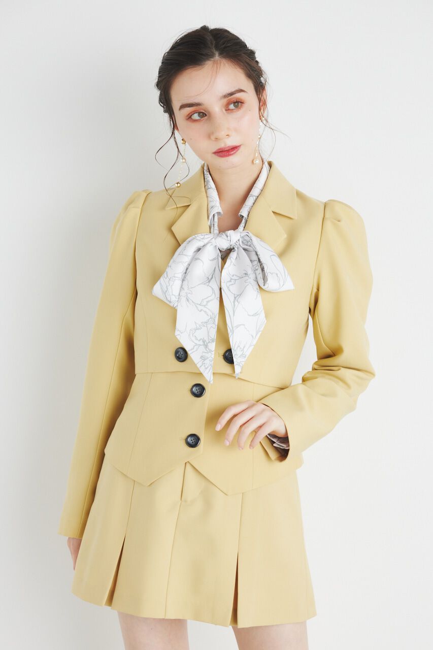 rienda「パフスリーブクロップドJK」|その他|YEL