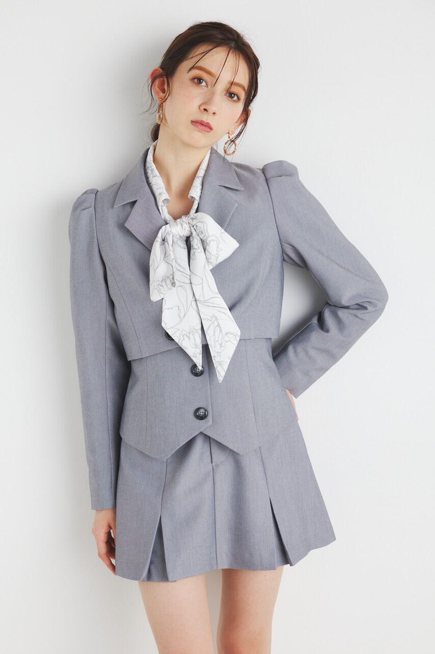 rienda「パフスリーブクロップドJK」|その他|GRY