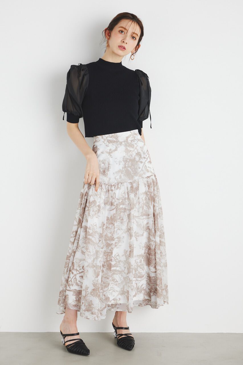 rienda「シアーフラワーJ/WフレアSK」|スカート|