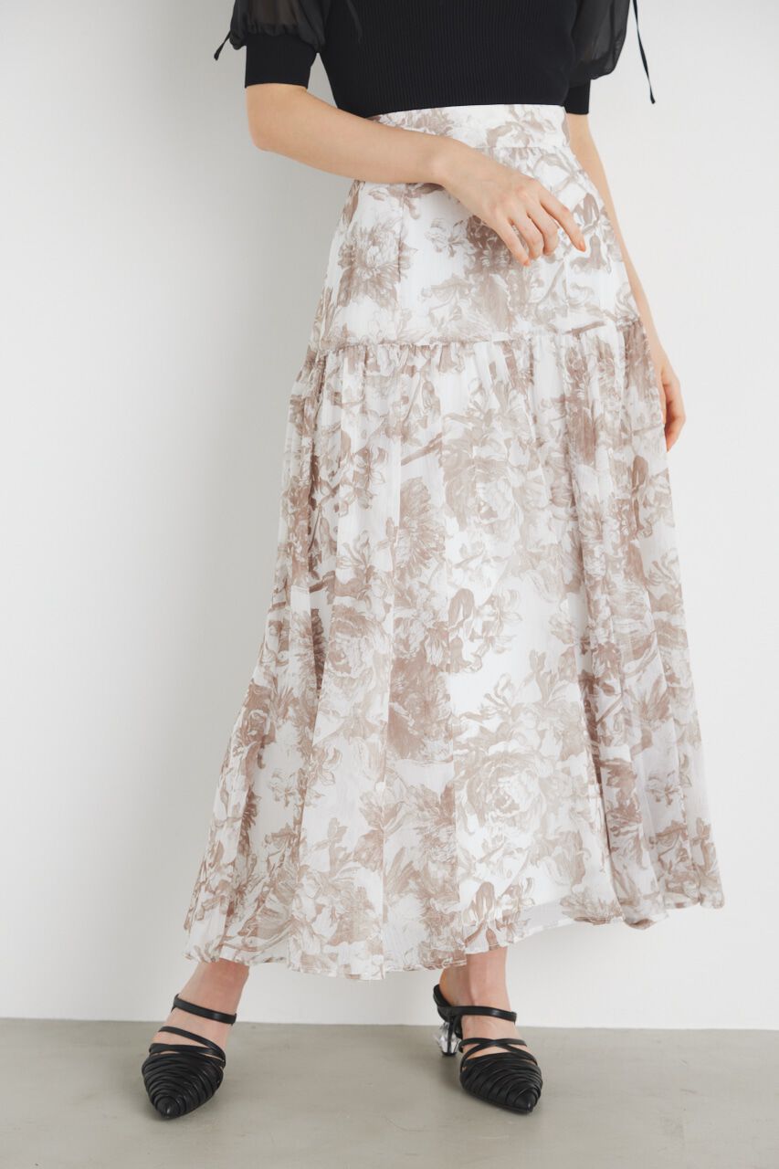 rienda「シアーフラワーJ/WフレアSK」|スカート|