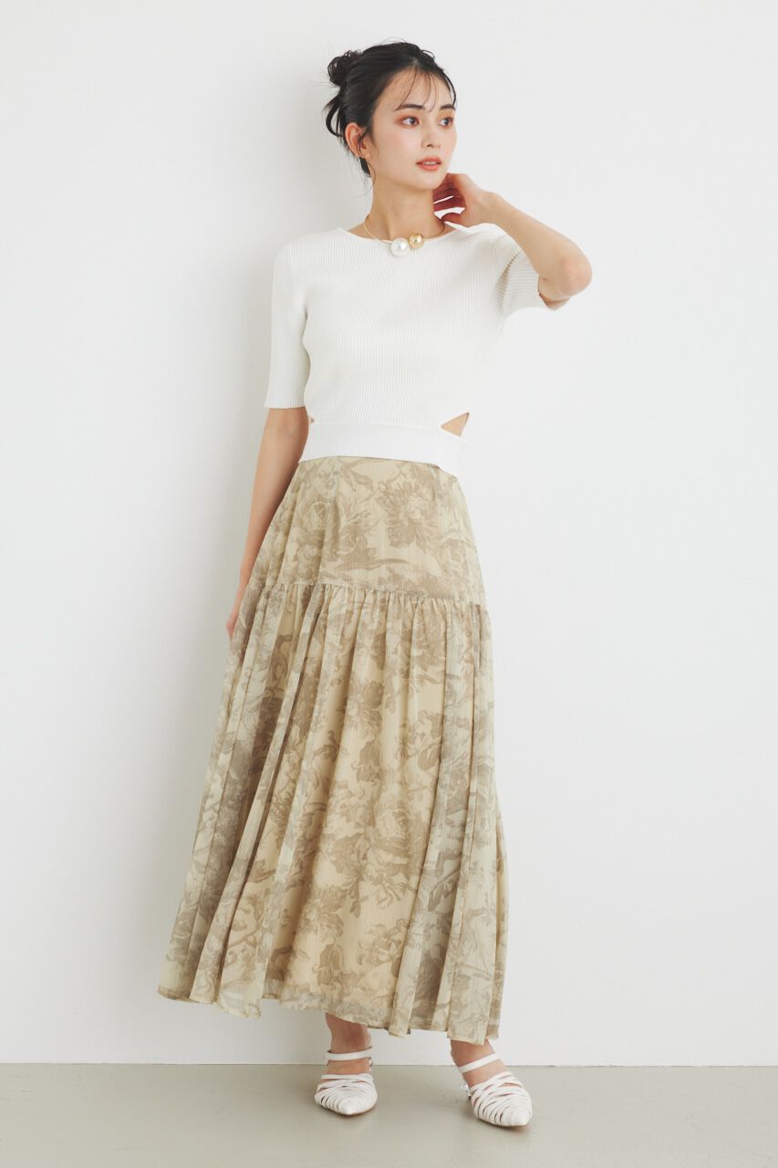 rienda「シアーフラワーJ/WフレアSK」|スカート|YEL
