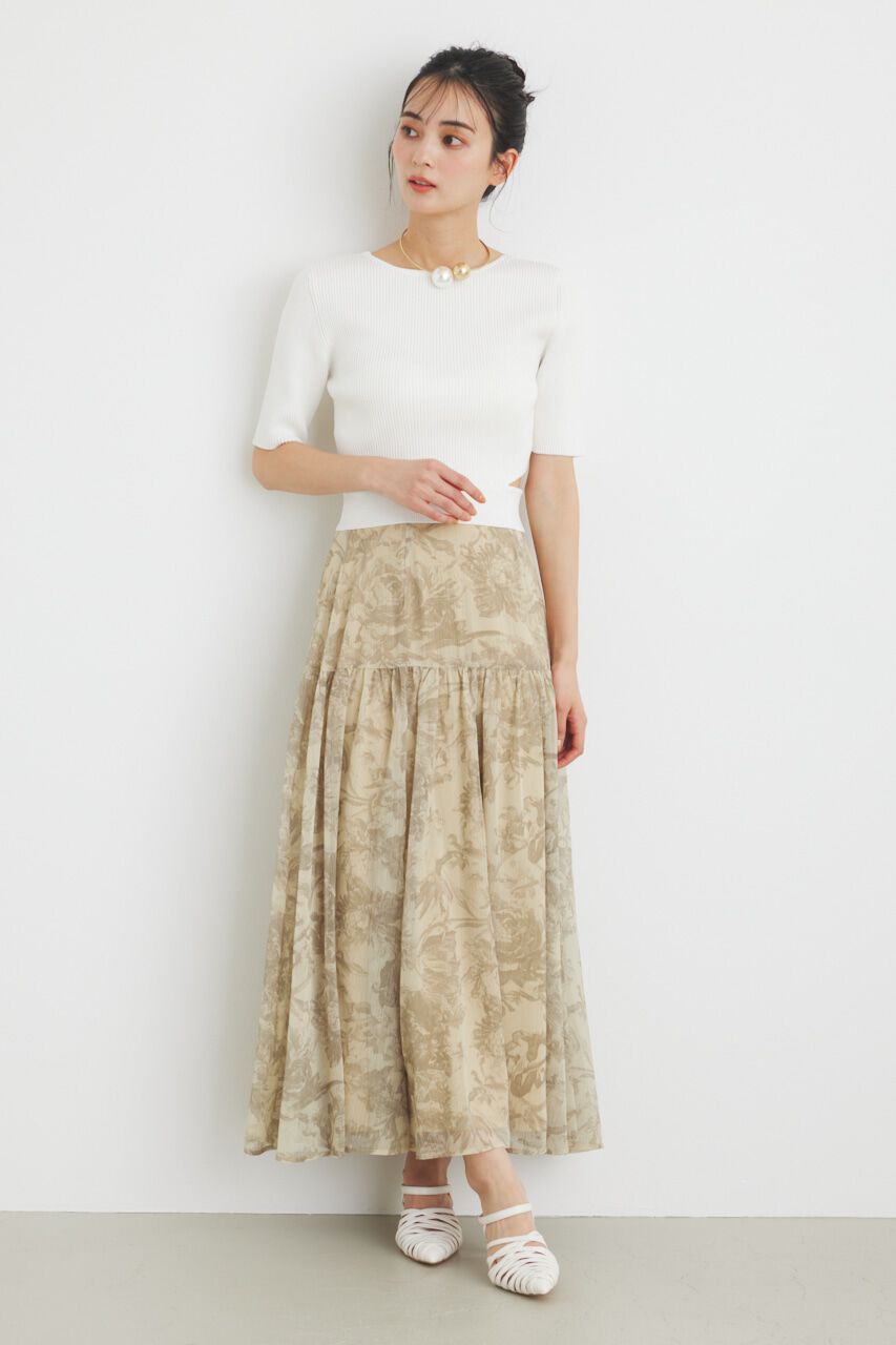 rienda「シアーフラワーJ/WフレアSK」|スカート|