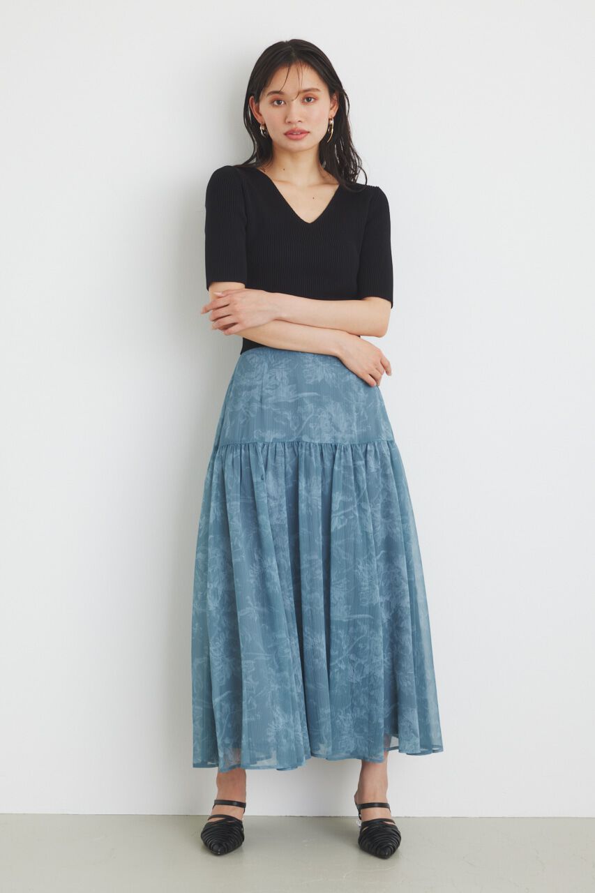 rienda「シアーフラワーJ/WフレアSK」|スカート|