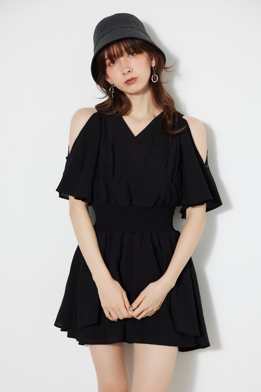 rienda「スリットSLVカシュクールロンパース」|その他|