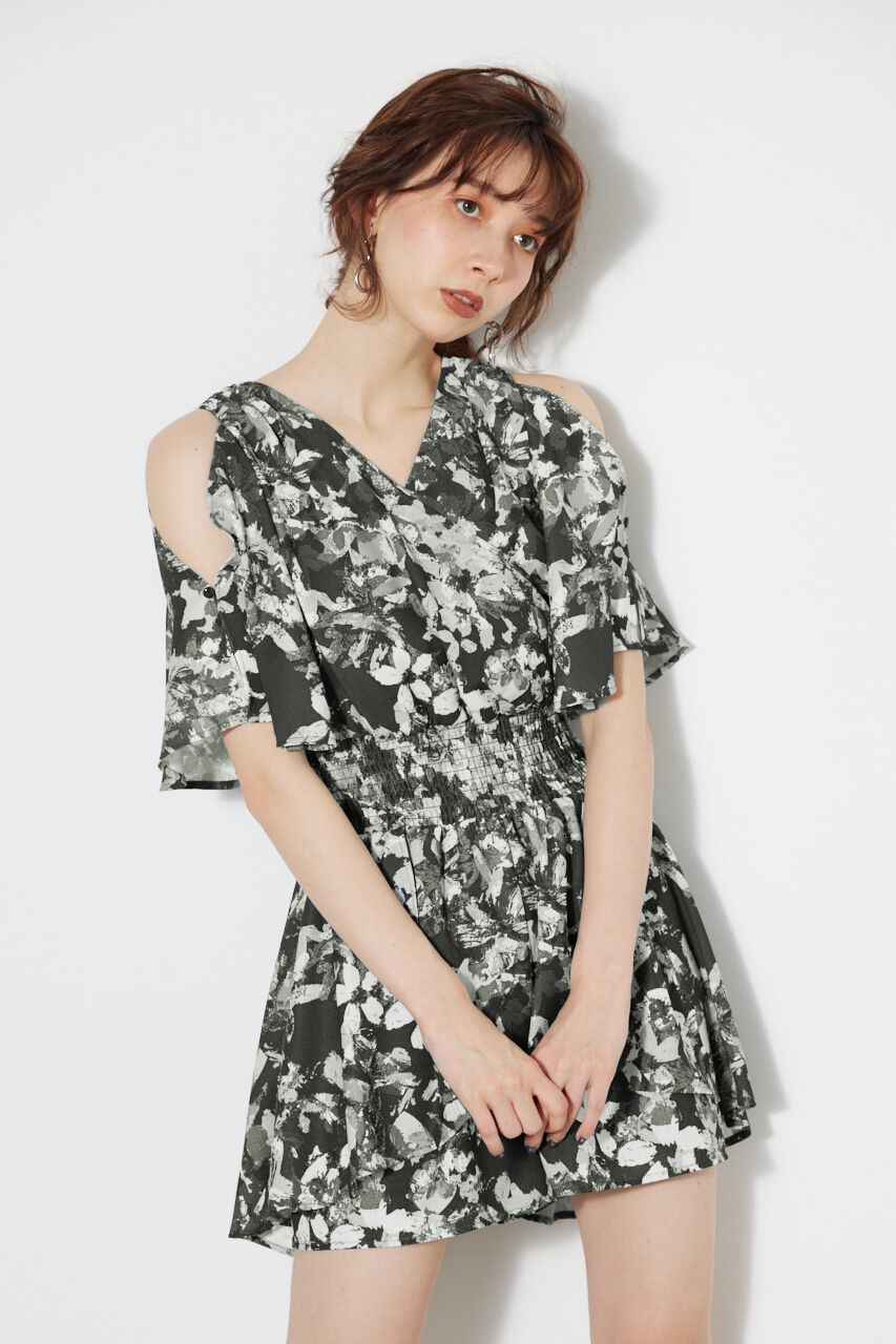 rienda「スリットSLVカシュクールロンパース」|その他|