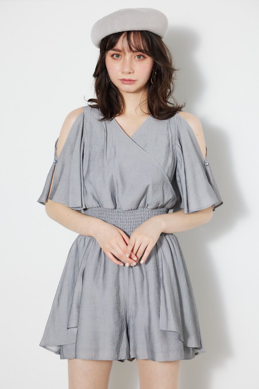 rienda「スリットSLVカシュクールロンパース」|その他|