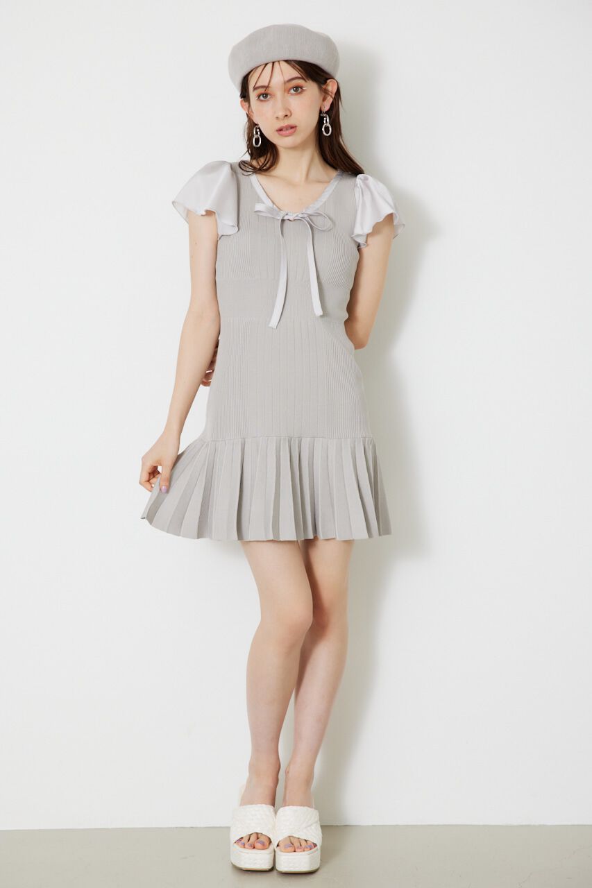 rienda「サテンボウタイマーメイドミニOP」|ワンピース|L/GRY1