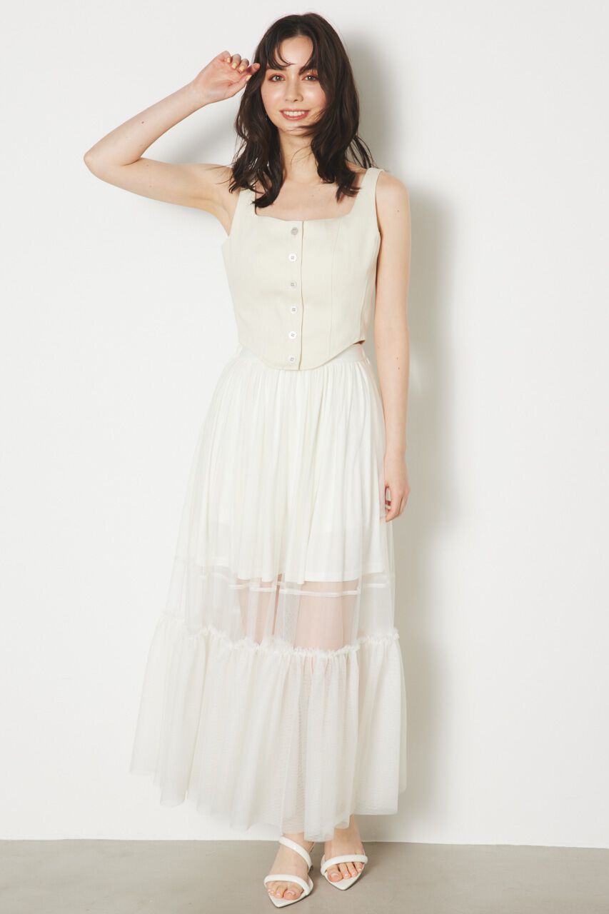 rienda「シアーレッグチュールJ/WティアードSK」|スカート|