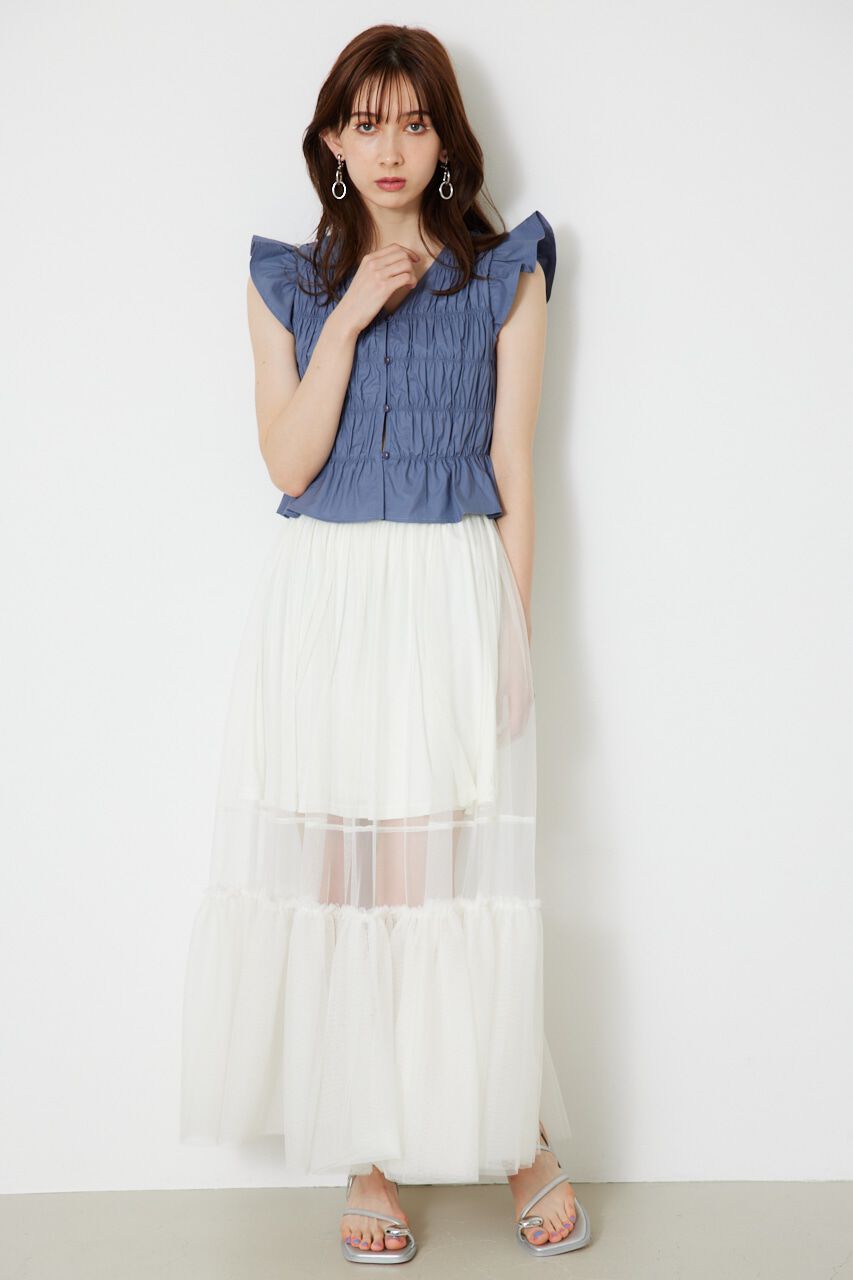 rienda「シアーレッグチュールJ/WティアードSK」|スカート|