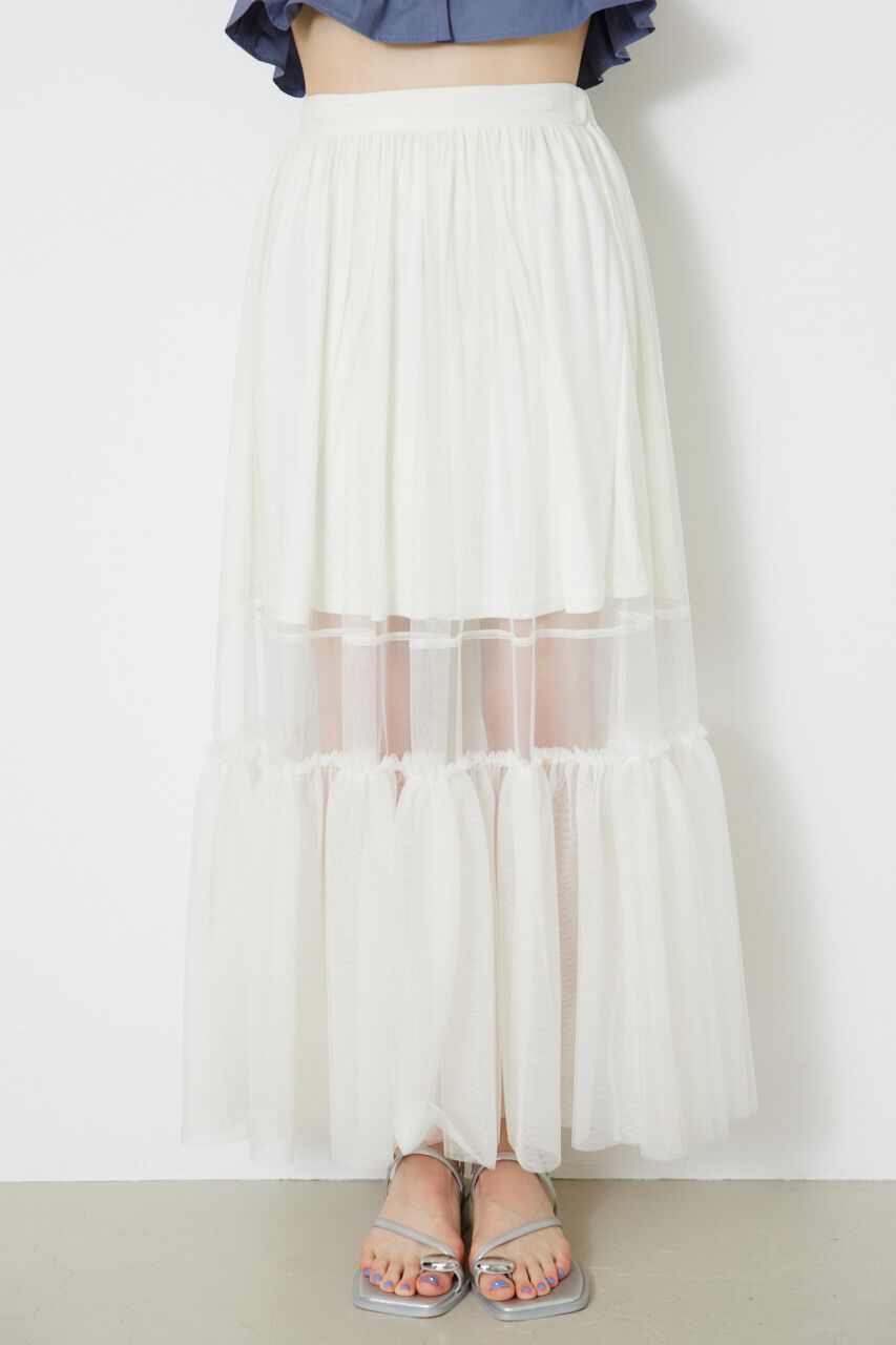 rienda「シアーレッグチュールJ/WティアードSK」|スカート|