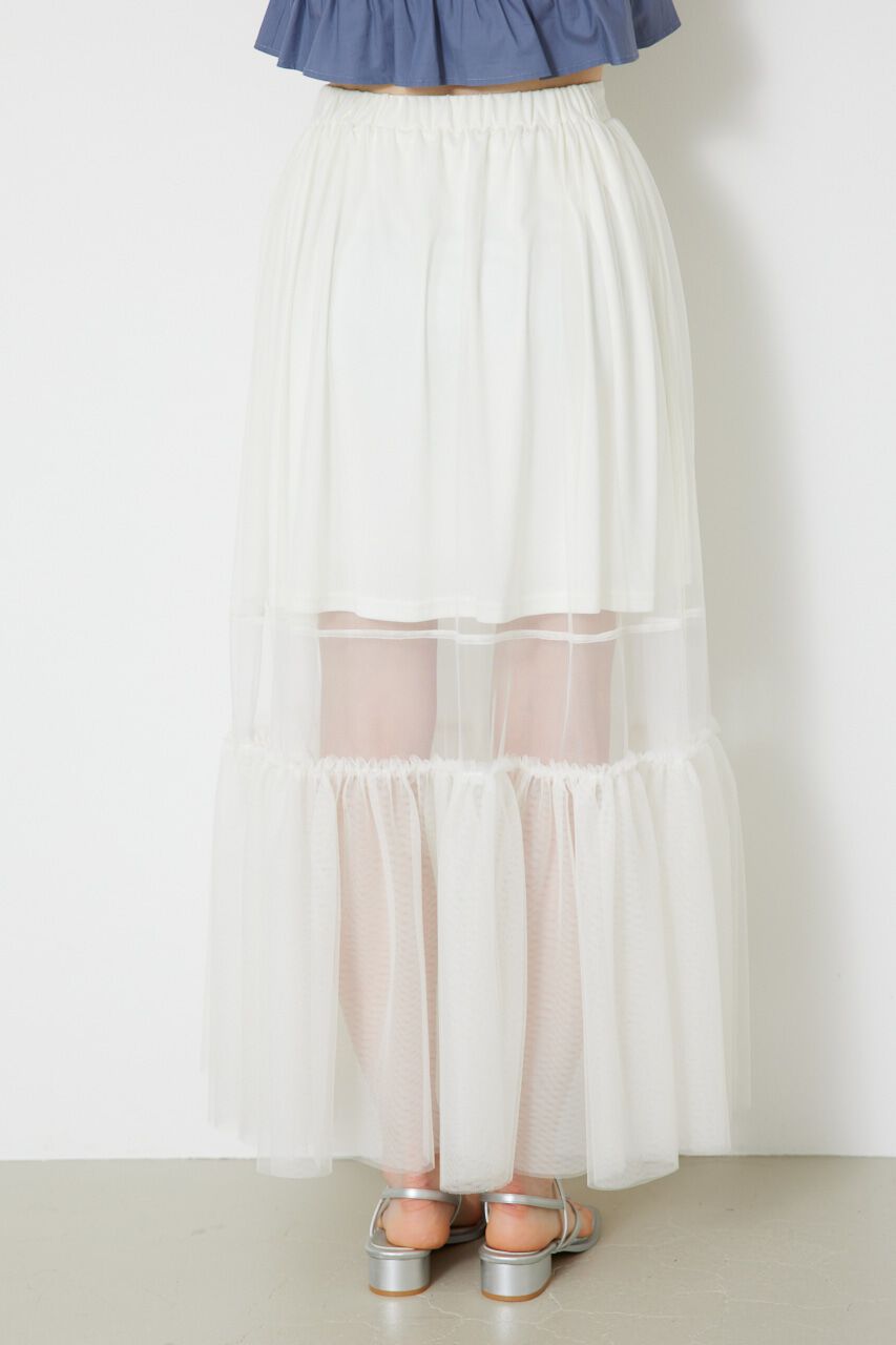 rienda「シアーレッグチュールJ/WティアードSK」|スカート|