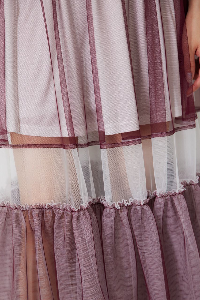 rienda「シアーレッグチュールJ/WティアードSK」|スカート|