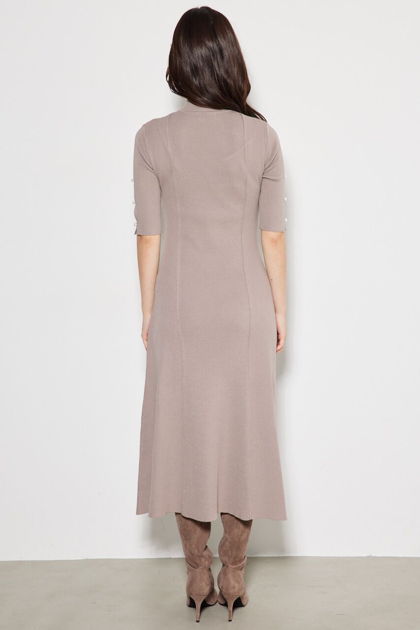 rienda「スリットボタンフレアKnit OP」|ワンピース|