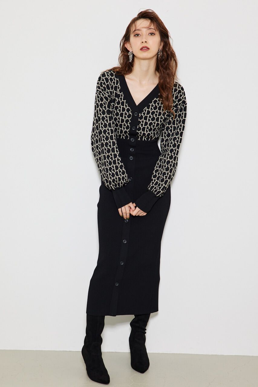 rienda「RモノグラムKnit OP」|ワンピース|