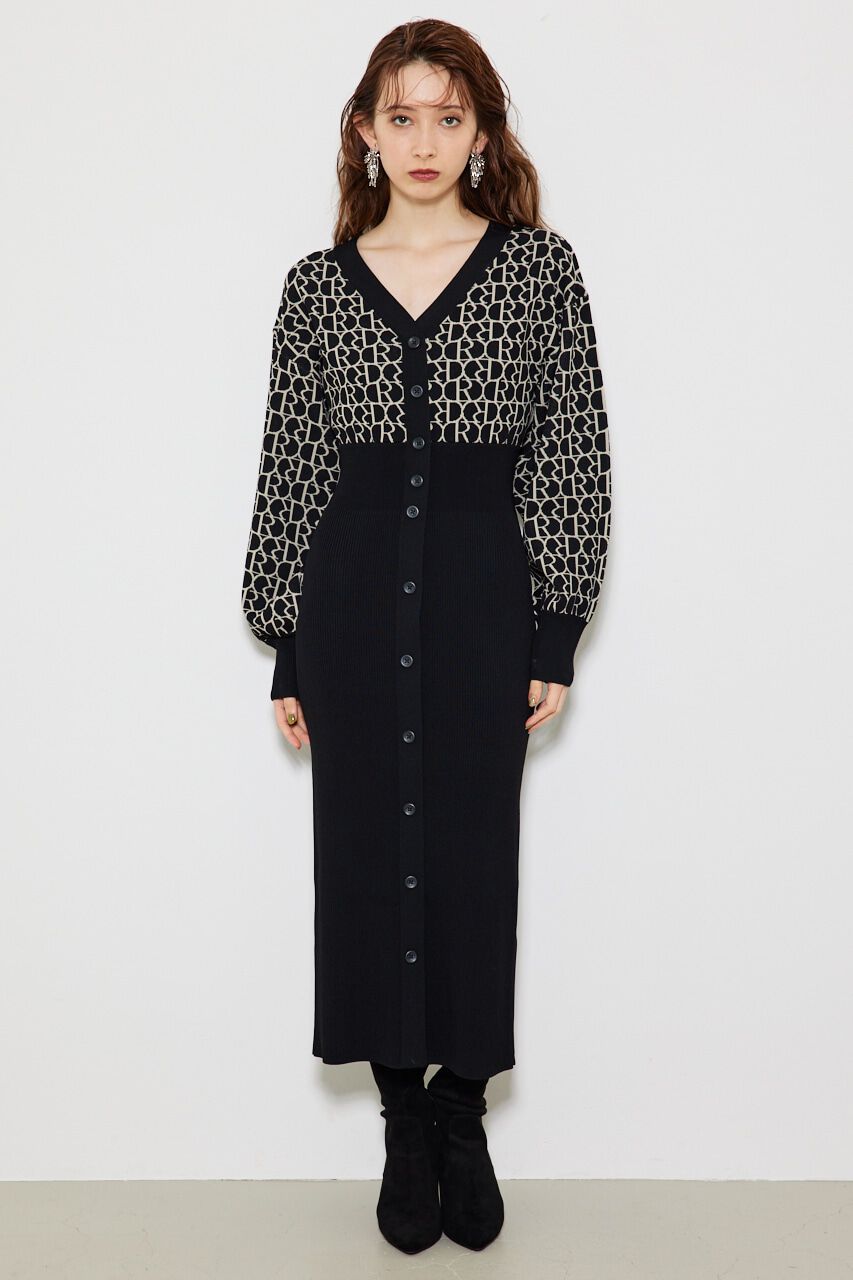 rienda「RモノグラムKnit OP」|ワンピース|