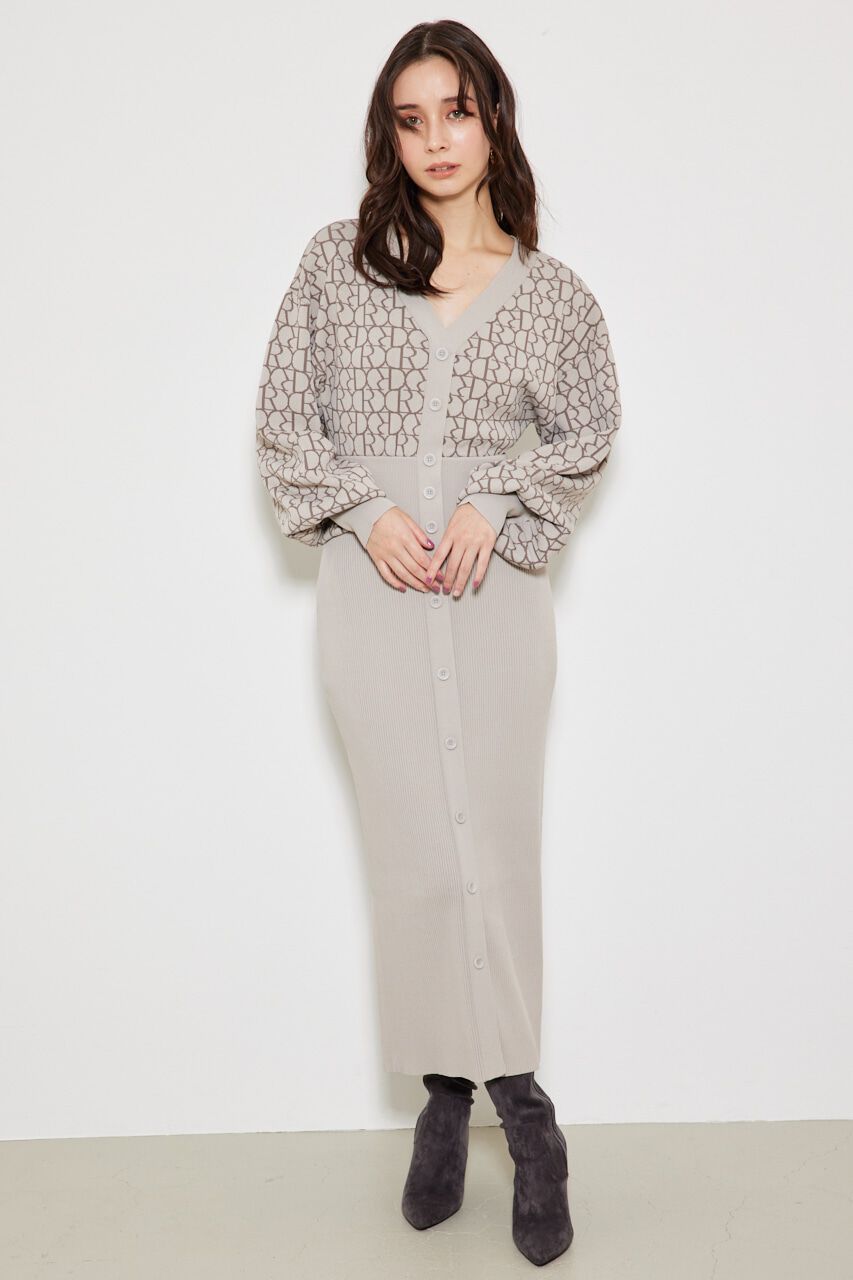 rienda「RモノグラムKnit OP」|ワンピース|BEG