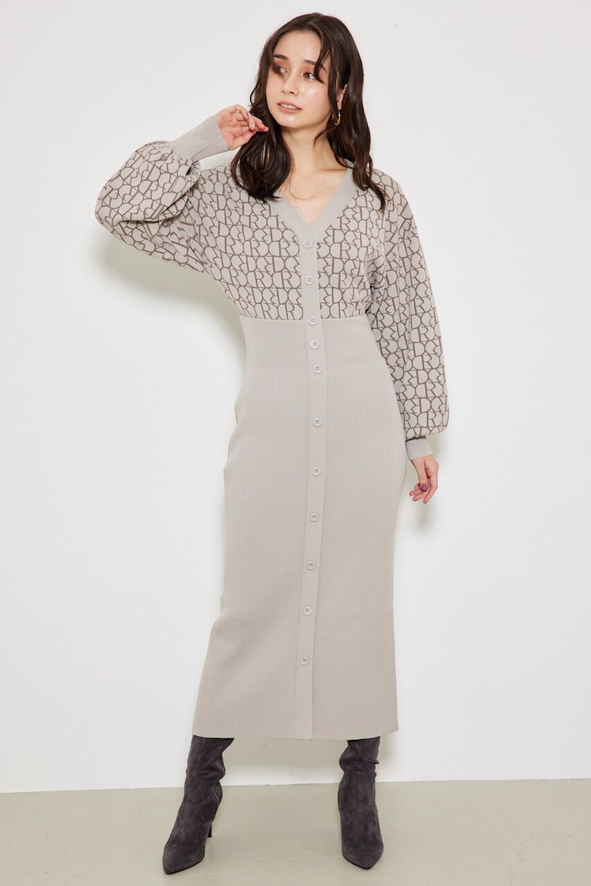 rienda「RモノグラムKnit OP」|ワンピース|