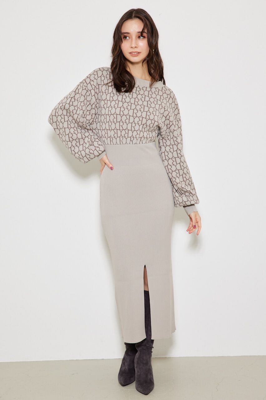 rienda「RモノグラムKnit OP」|ワンピース|