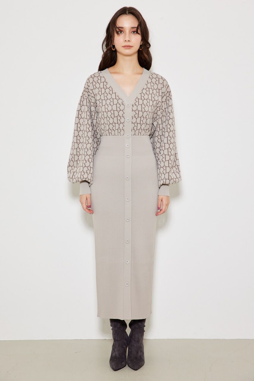 rienda「RモノグラムKnit OP」|ワンピース|