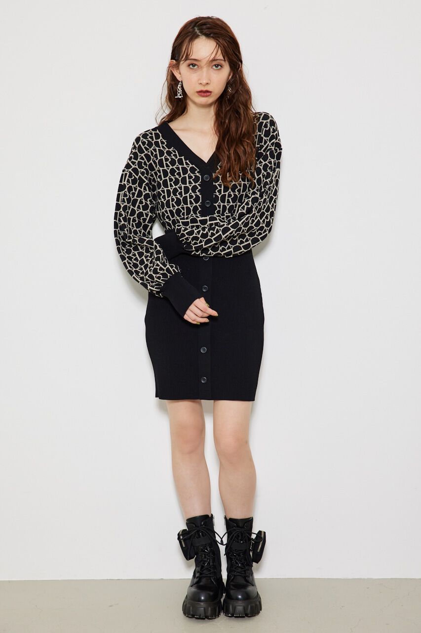 rienda「Rモノグラムミニknit OP」|ワンピース|