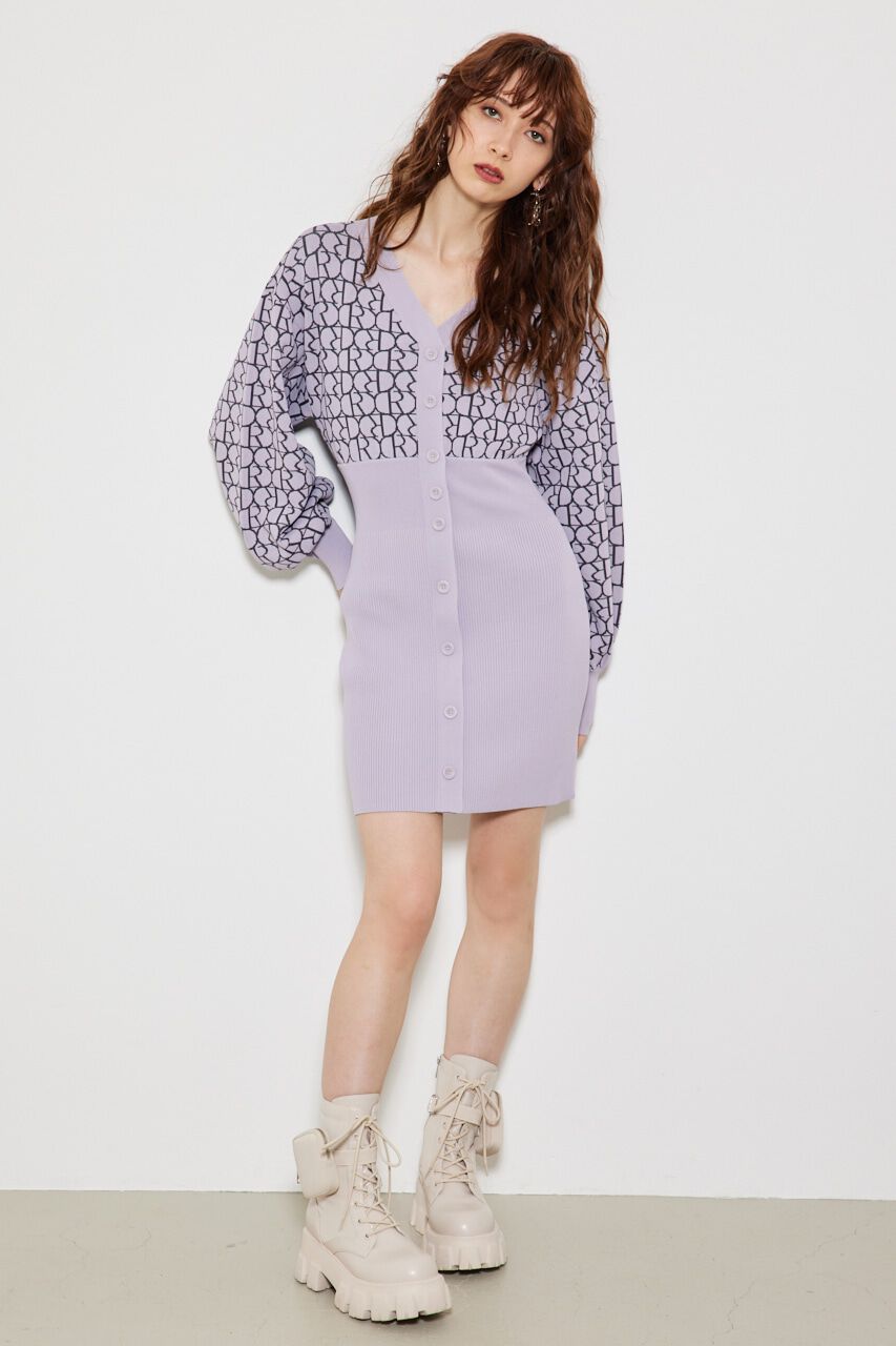 rienda「Rモノグラムミニknit OP」|ワンピース|PUR