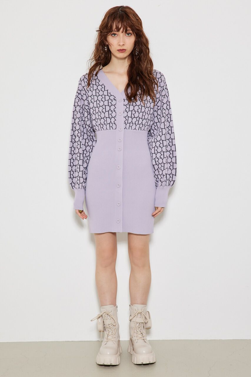 rienda「Rモノグラムミニknit OP」|ワンピース|