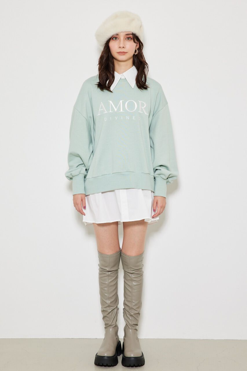 rienda「シャツコンビスウェットOP」|ワンピース|