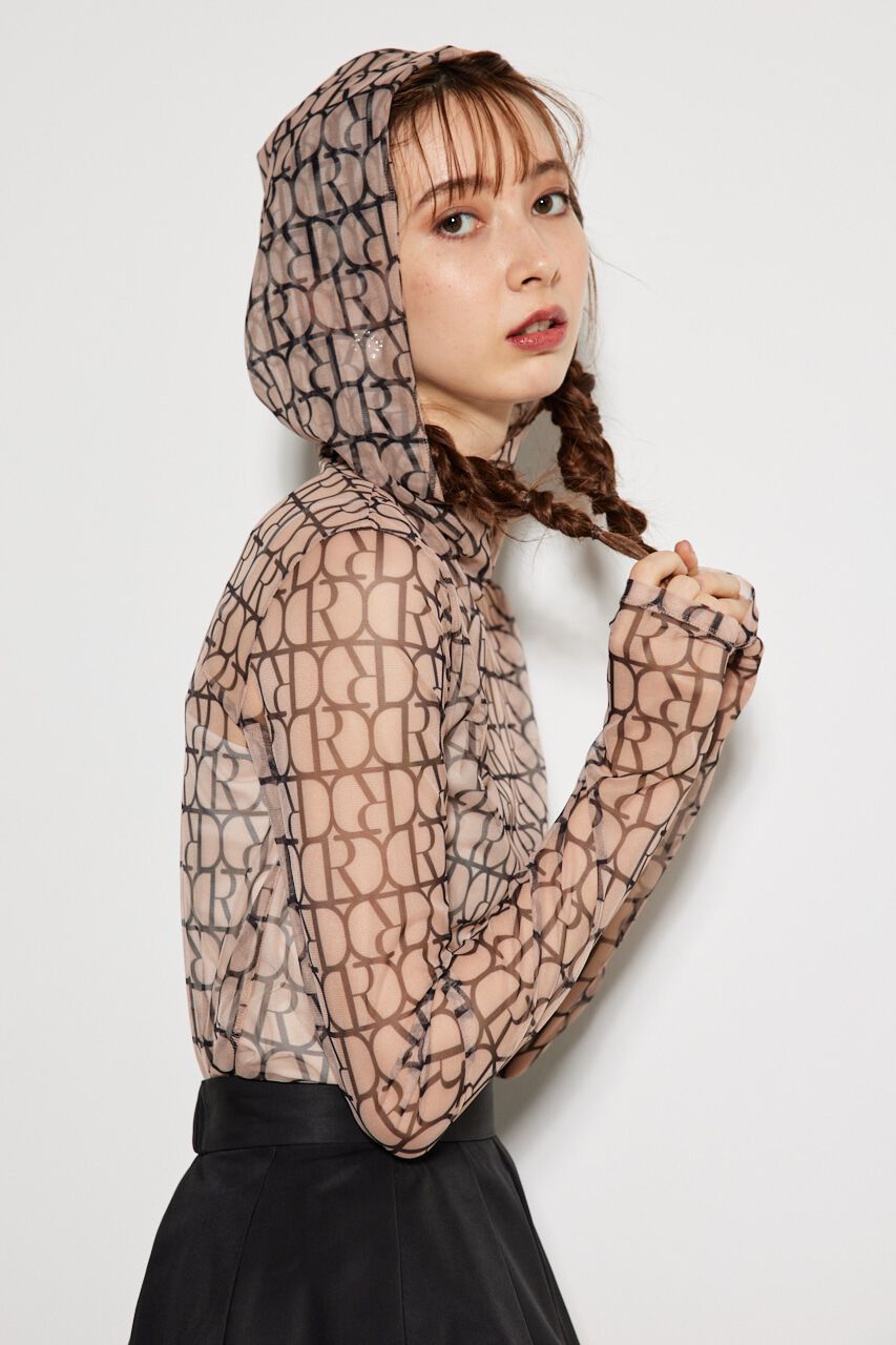 rienda「RモノグラムフーディーシアーTOP」|Tシャツ・カットソー|