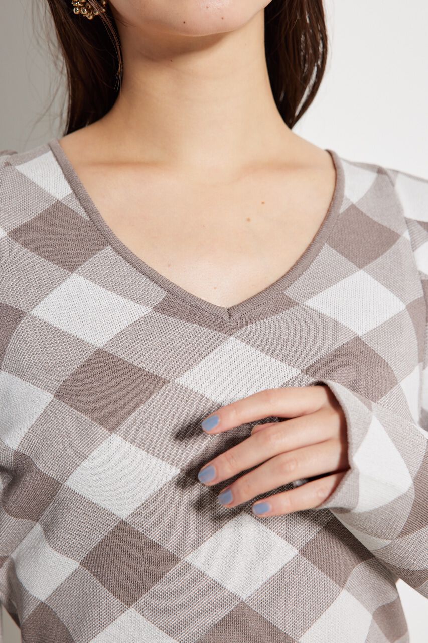 rienda「2WAYチェックジャガードknit OP」|ワンピース|