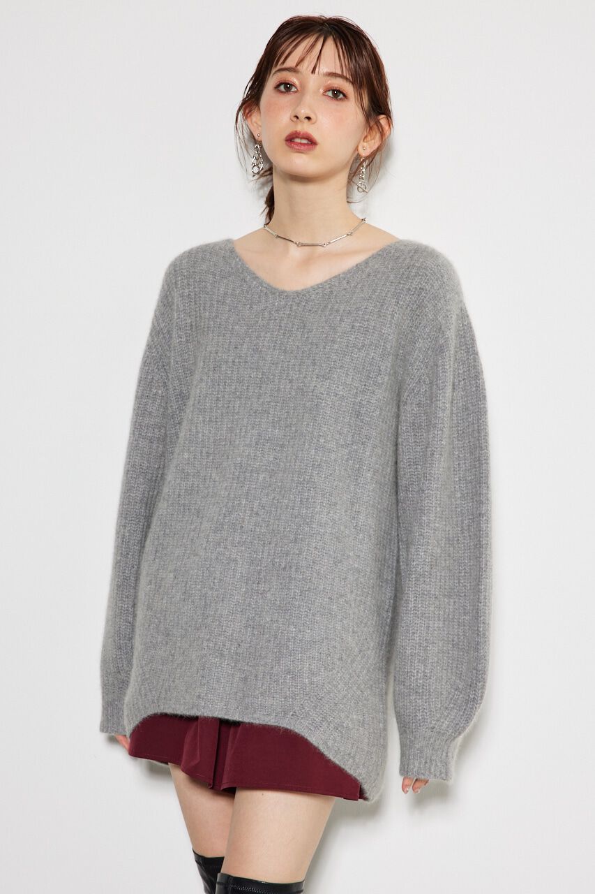 rienda「ラクーンMIXKnitTOP」|ニット・セーター|T.GRY