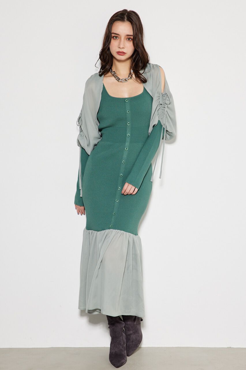 rienda「2WAYニュアンスマーメイドKnit OP」|ワンピース|D/GRN3