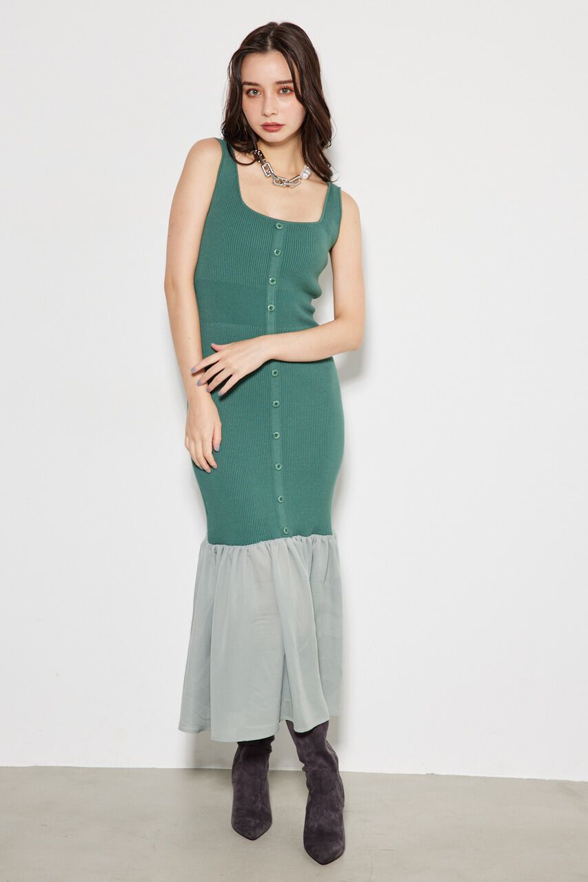 rienda「2WAYニュアンスマーメイドKnit OP」|ワンピース|