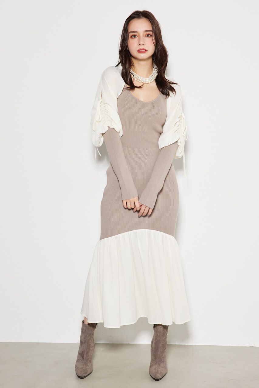 rienda「2WAYニュアンスマーメイドKnit OP」|ワンピース|BEG