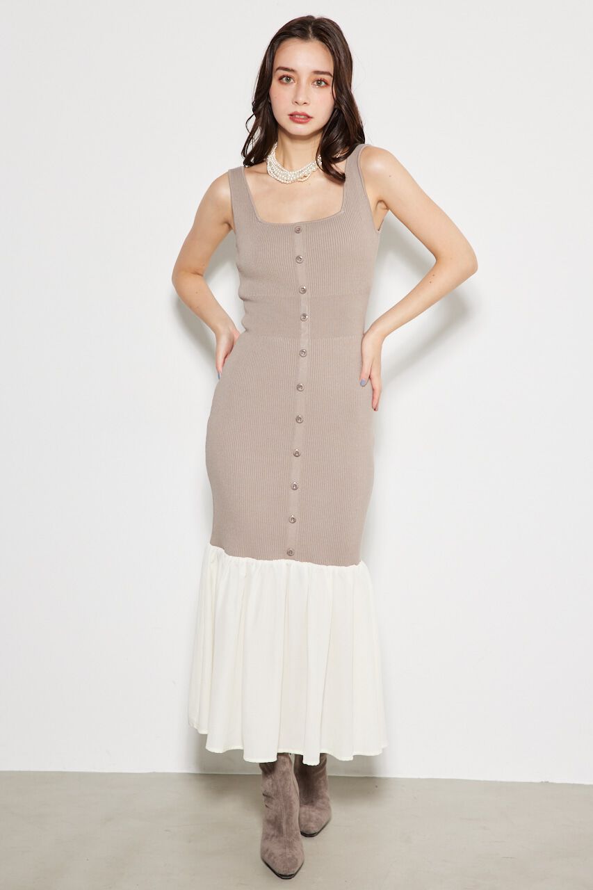 rienda「2WAYニュアンスマーメイドKnit OP」|ワンピース|