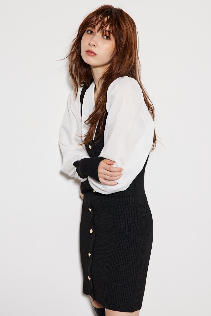 rienda「シャツコンビKnit mini OP」|ワンピース|