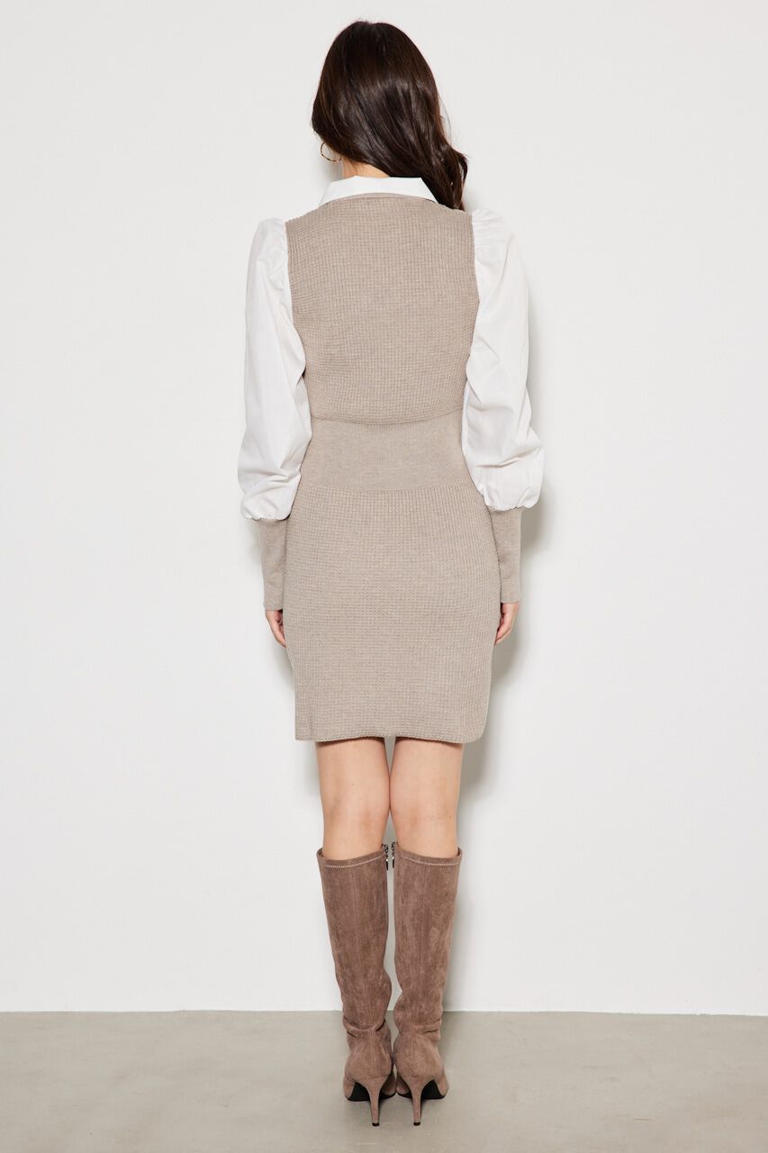 rienda「シャツコンビKnit mini OP」|ワンピース|