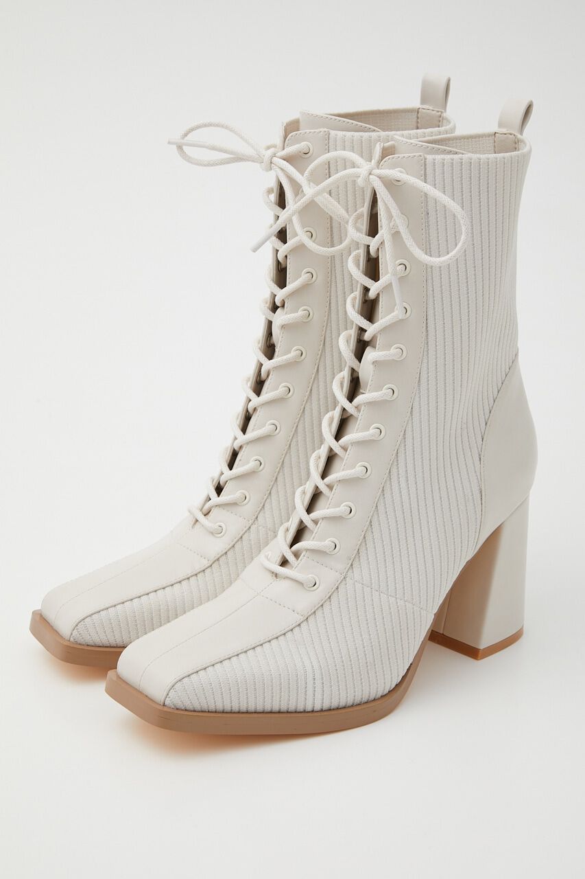 rienda「レースUP Knitショートブーツ」|その他|