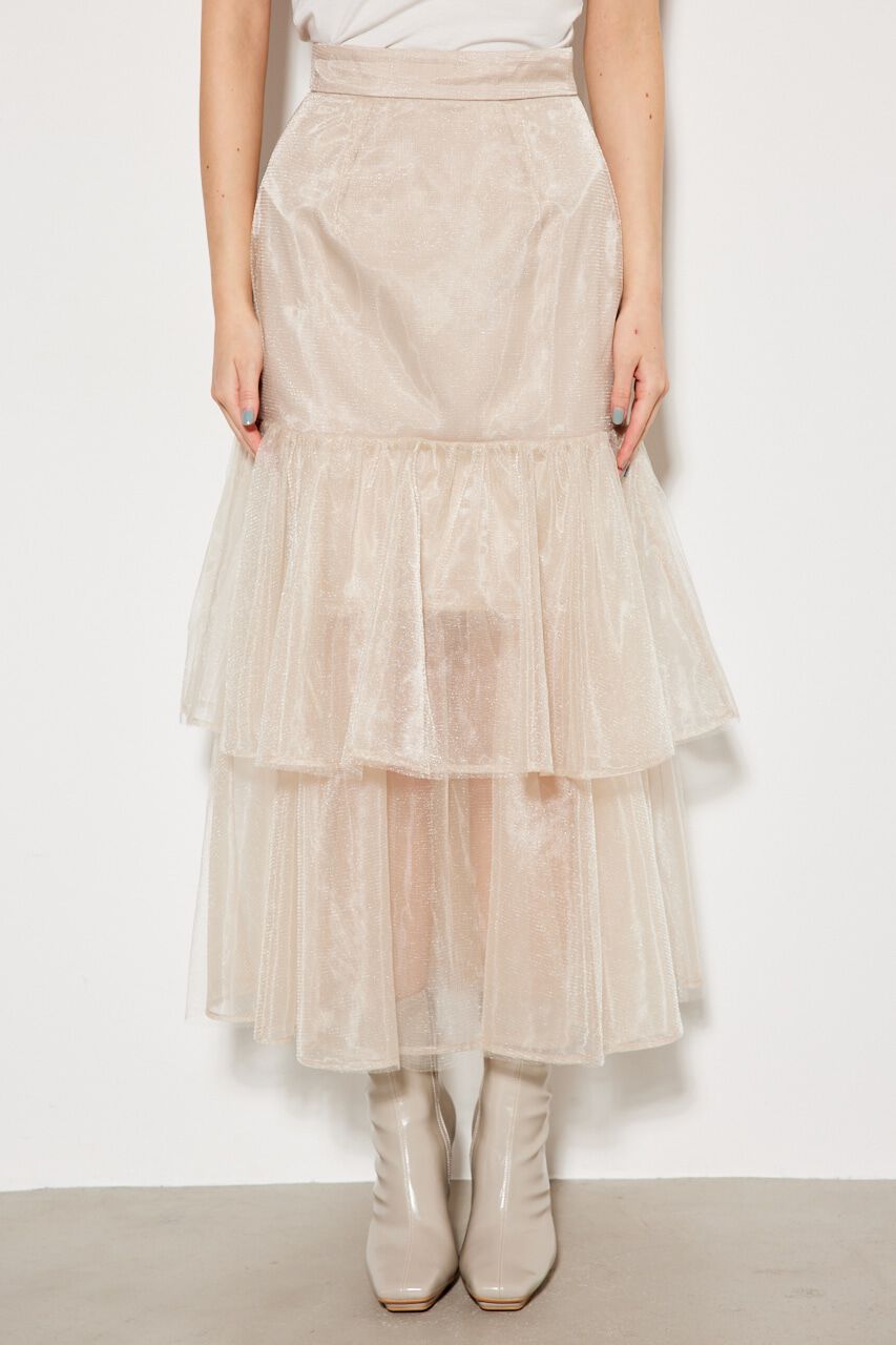 rienda「ティアードチュールJ/WマーメイドSK」|スカート|