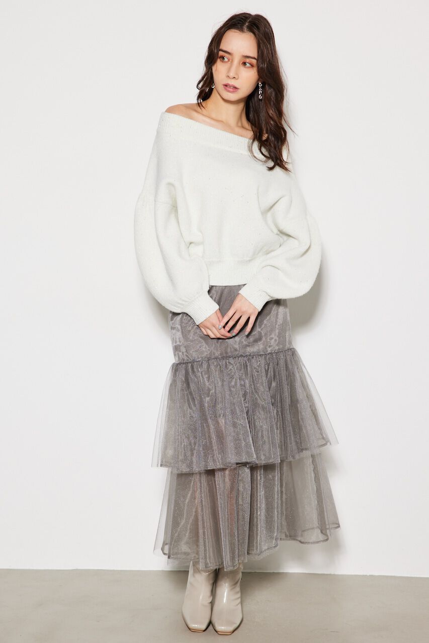 rienda「ティアードチュールJ/WマーメイドSK」|スカート|