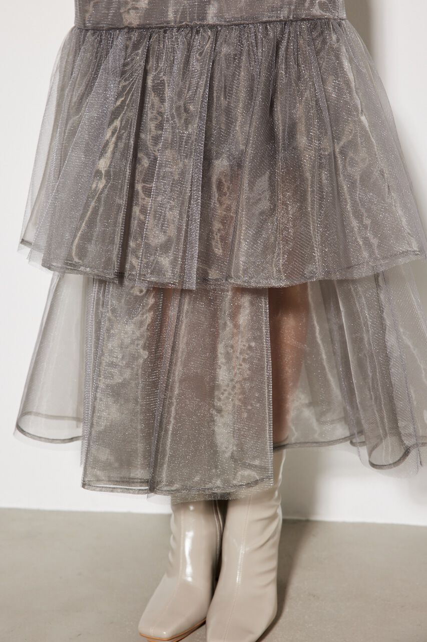 rienda「ティアードチュールJ/WマーメイドSK」|スカート|