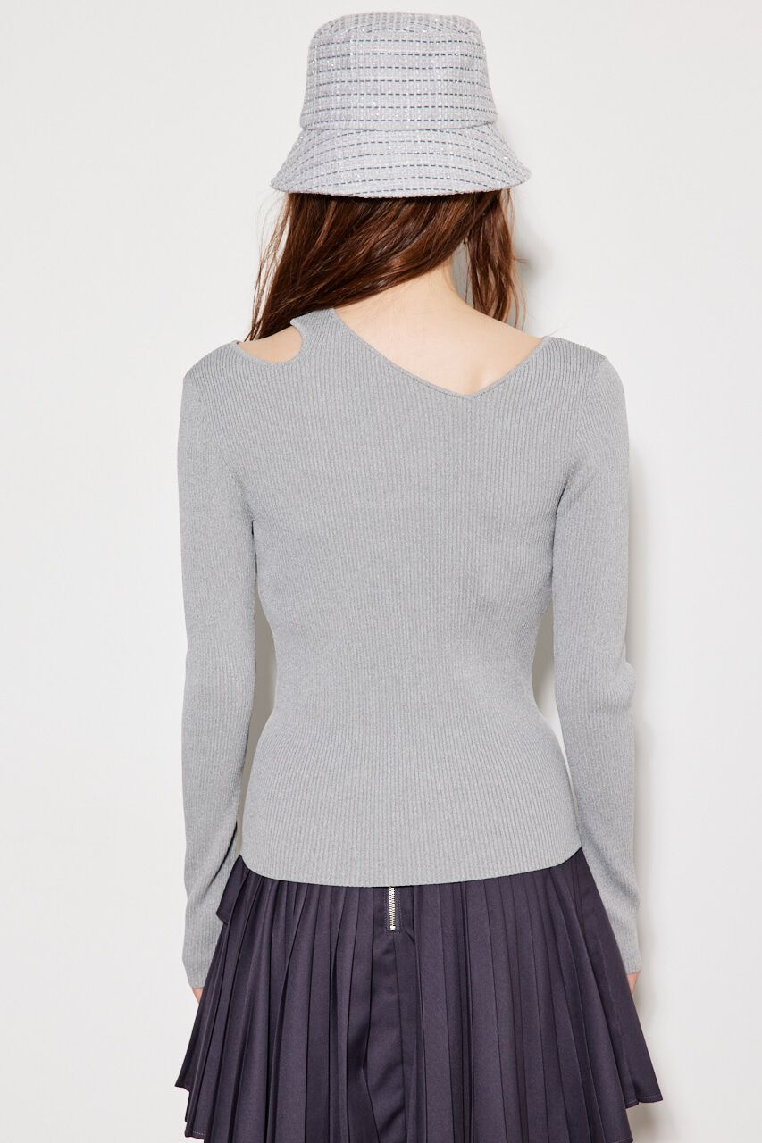 rienda「アシンメトリーV/N Knit TOP」|ニット・セーター|