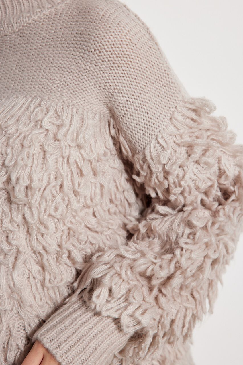 rienda「フリンジコンビKnit TOP」|ニット・セーター|