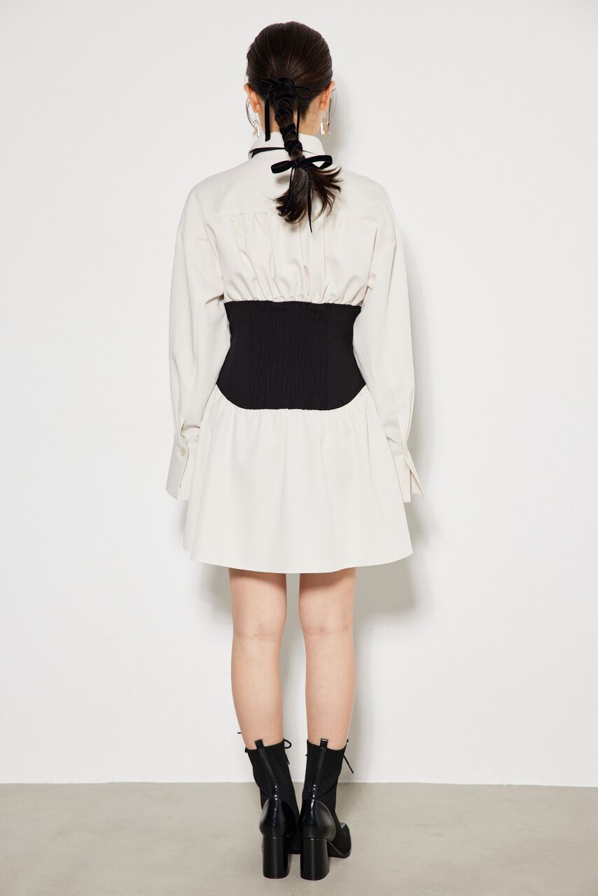 rienda「コルセットデザインシャツワンピース」|ワンピース|