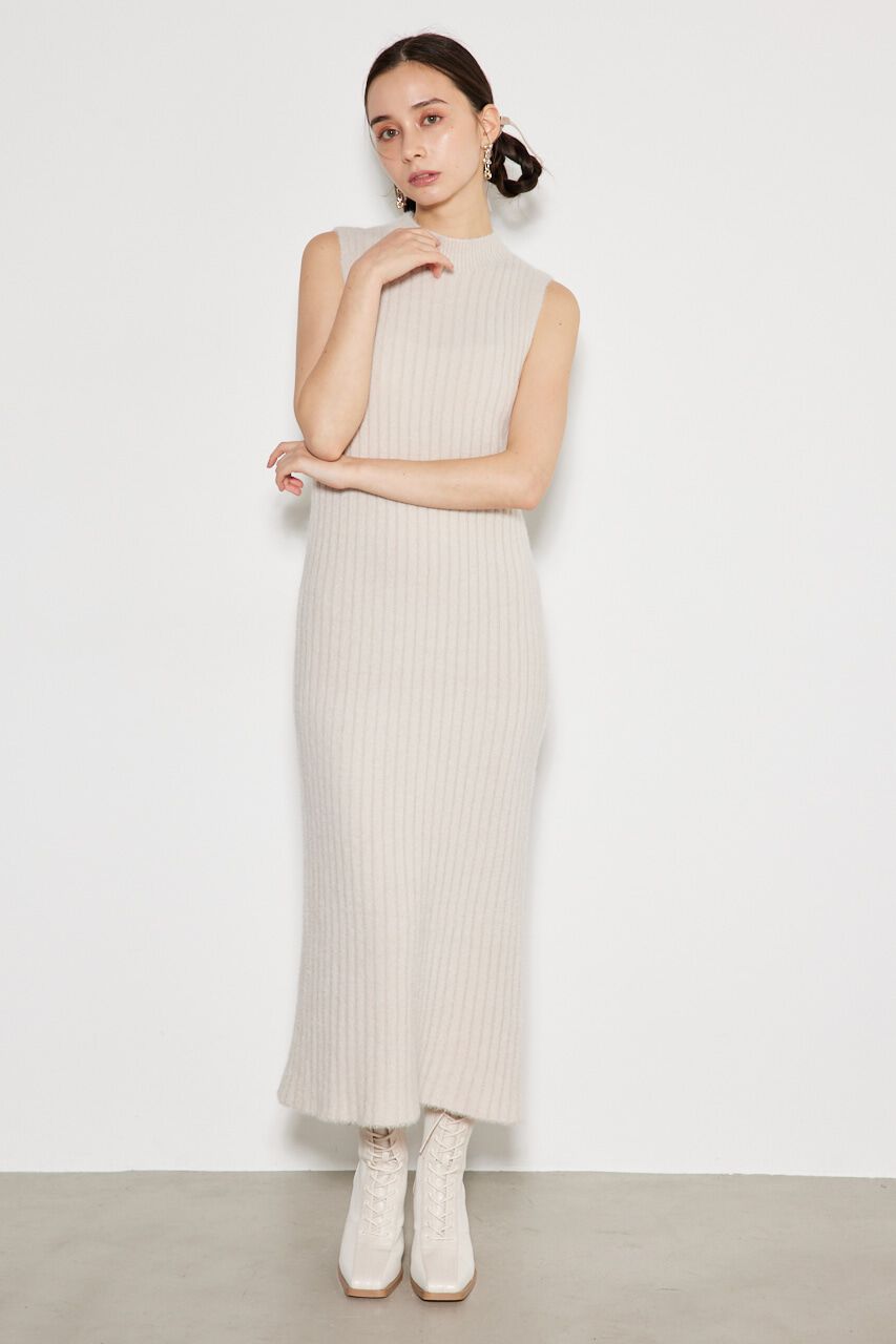 rienda「ビジュー釦カーデSET Knit OP」|ワンピース|