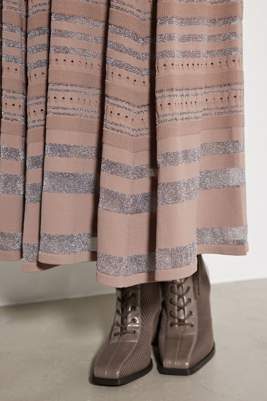 rienda「シアーボーダーフレアKnit OP」|ワンピース|